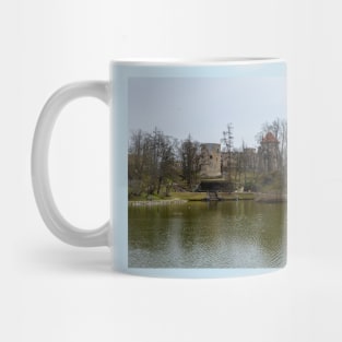 The pond and ruins of medieval castle Mug